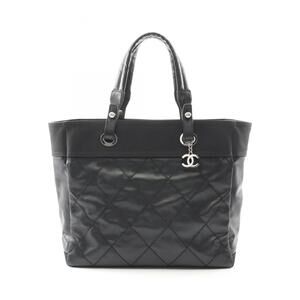 CHANEL Black Leather Tote Bag